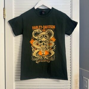 Harley-Davidson Olive Green Crew Neck Tee